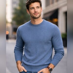 NWT Giesswein Austria Mens Lambs Wool Basics Pullover Sweater Round Neck Large